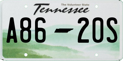 TN license plate A8620S