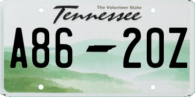 TN license plate A8620Z