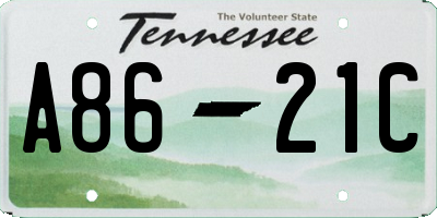 TN license plate A8621C