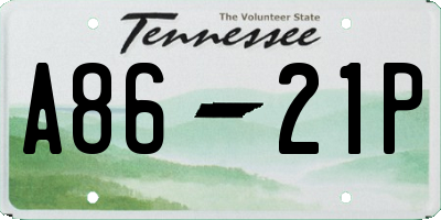 TN license plate A8621P