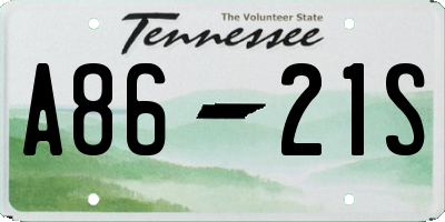 TN license plate A8621S