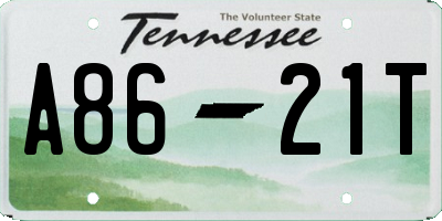 TN license plate A8621T