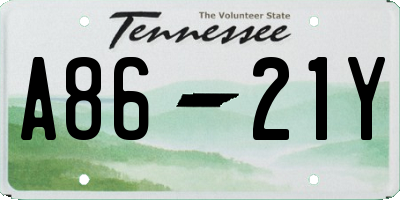 TN license plate A8621Y
