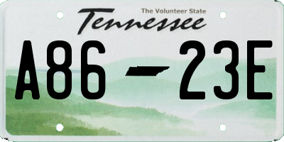TN license plate A8623E
