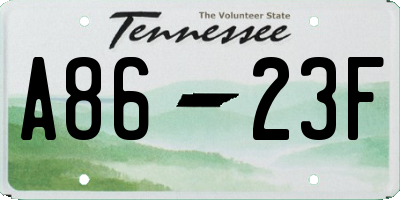 TN license plate A8623F