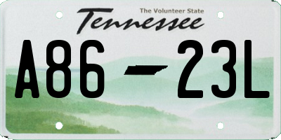 TN license plate A8623L