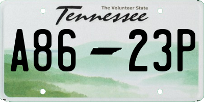 TN license plate A8623P