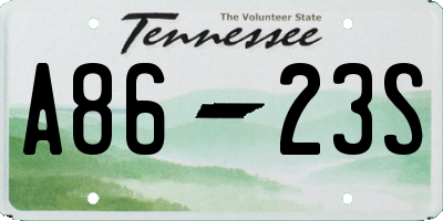 TN license plate A8623S