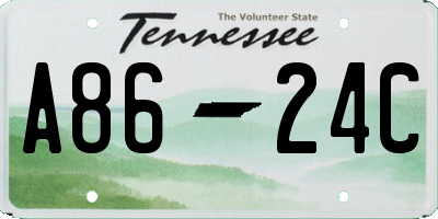TN license plate A8624C