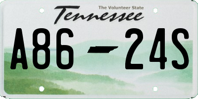 TN license plate A8624S