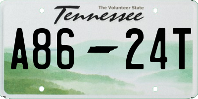 TN license plate A8624T
