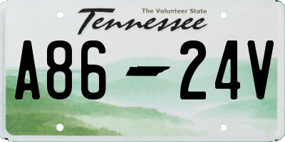 TN license plate A8624V