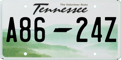 TN license plate A8624Z