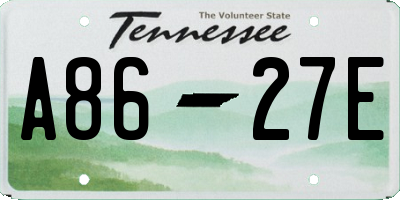 TN license plate A8627E