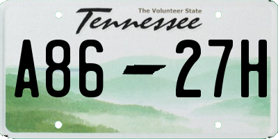 TN license plate A8627H