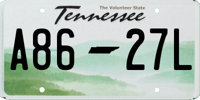 TN license plate A8627L