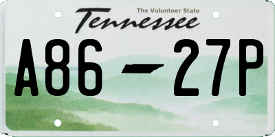 TN license plate A8627P