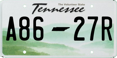 TN license plate A8627R