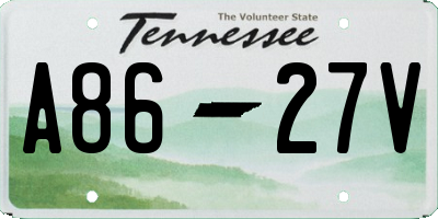 TN license plate A8627V