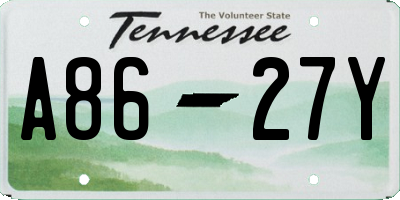 TN license plate A8627Y