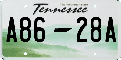 TN license plate A8628A