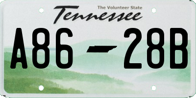 TN license plate A8628B