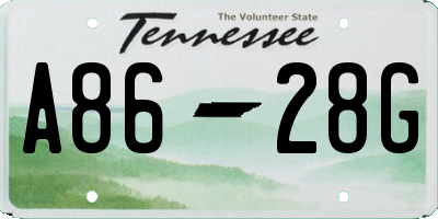TN license plate A8628G