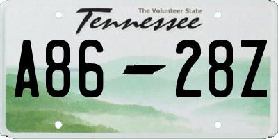 TN license plate A8628Z