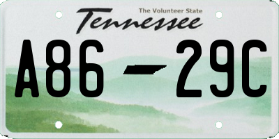 TN license plate A8629C