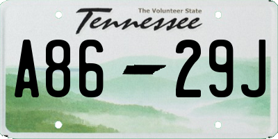 TN license plate A8629J