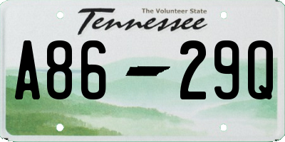 TN license plate A8629Q