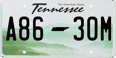 TN license plate A8630M