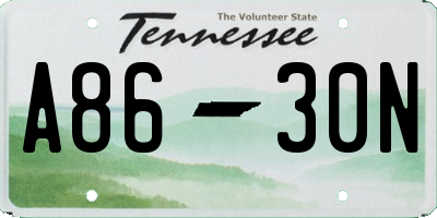 TN license plate A8630N