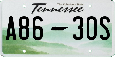 TN license plate A8630S