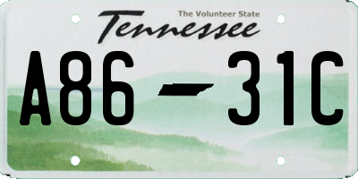 TN license plate A8631C