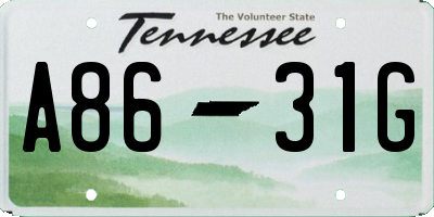 TN license plate A8631G