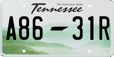 TN license plate A8631R