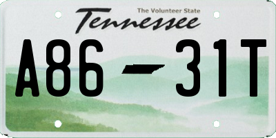 TN license plate A8631T