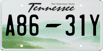 TN license plate A8631Y