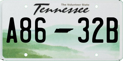 TN license plate A8632B