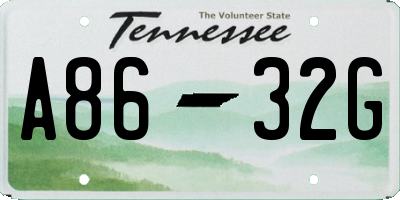 TN license plate A8632G