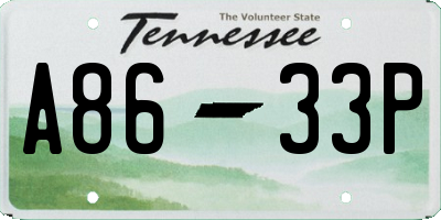 TN license plate A8633P