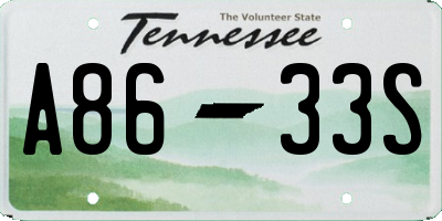 TN license plate A8633S