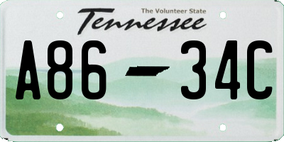 TN license plate A8634C