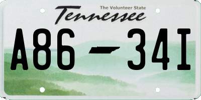TN license plate A8634I