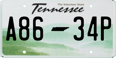 TN license plate A8634P