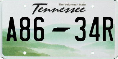 TN license plate A8634R
