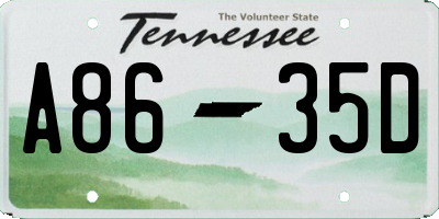 TN license plate A8635D