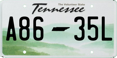 TN license plate A8635L