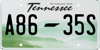 TN license plate A8635S